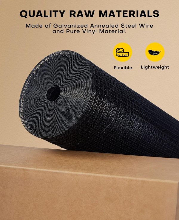 Horch Black Vinyl Coated Hardware Cloth 1/2 inch 36in 19 Gauge, - Image 2